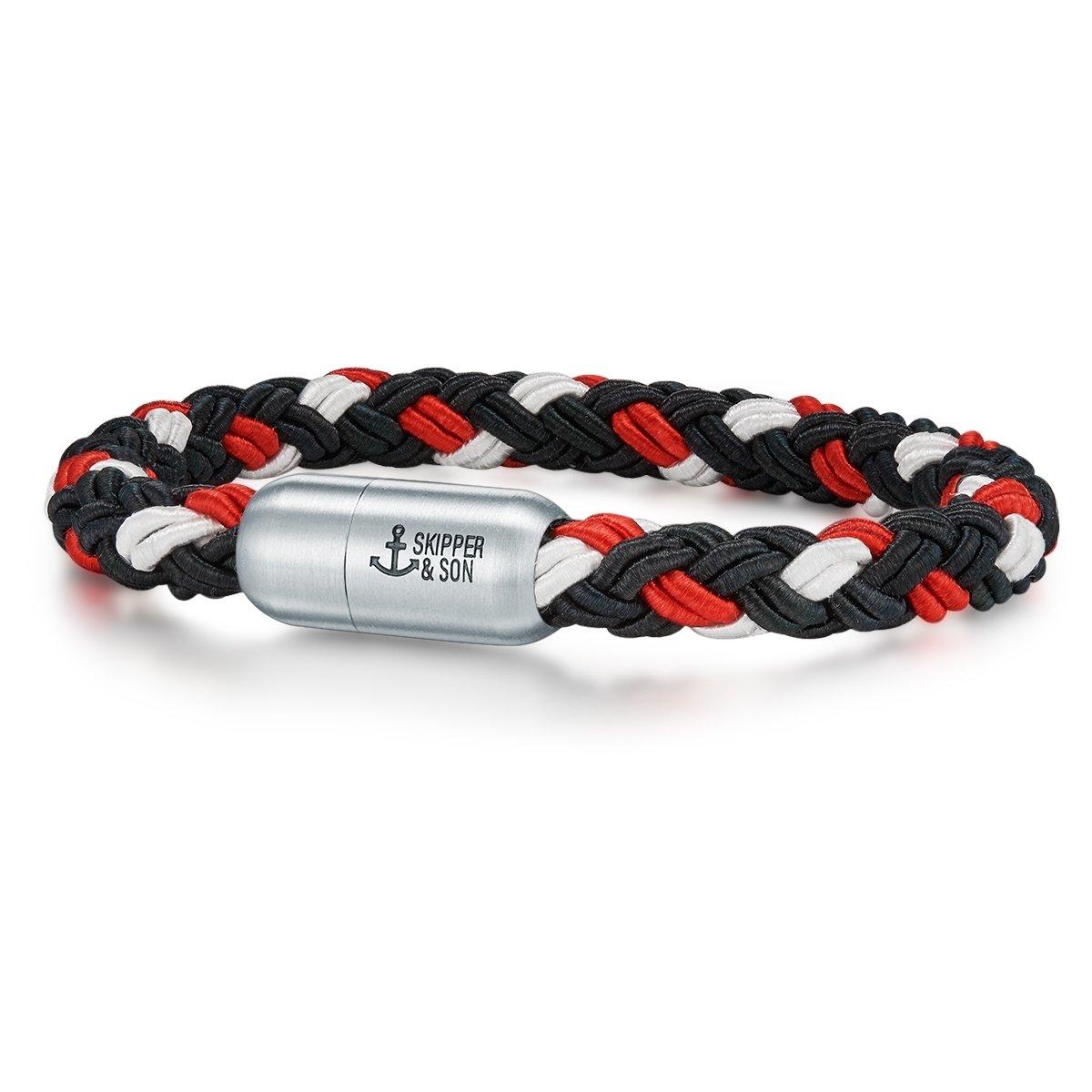 Armband Herren Rot Bunt 19cm von Skipper & Son