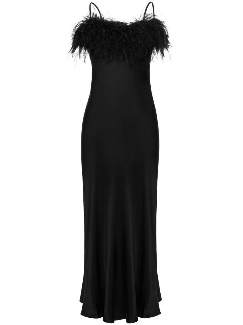 Sleeper Boheme feather-trim sleep dress - Black von Sleeper