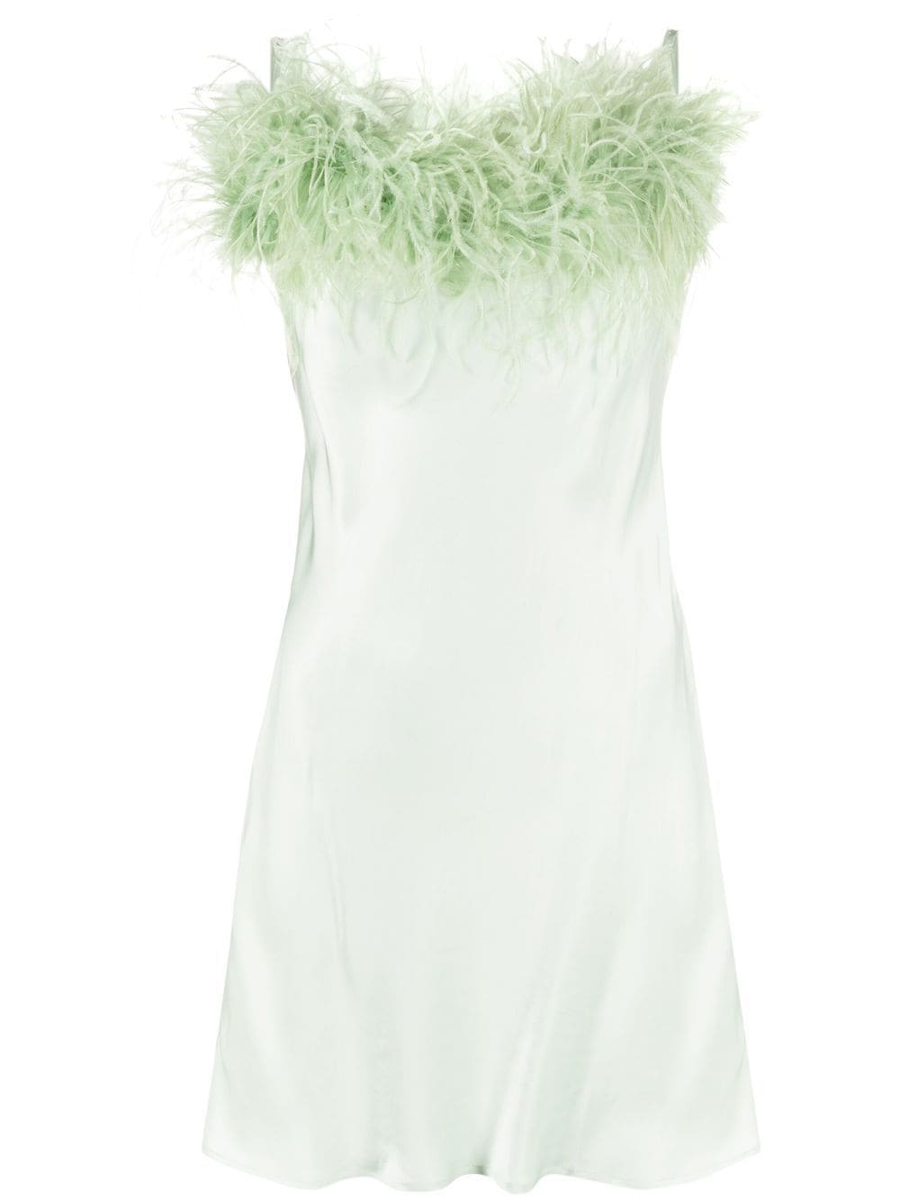Sleeper Boheme feather-trim minidress - Green von Sleeper