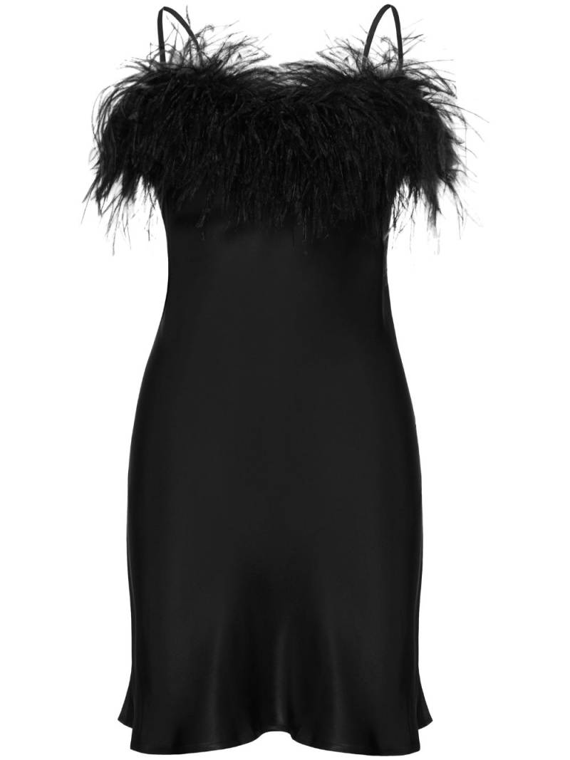 Sleeper Boheme feather-trim minidress - Black von Sleeper