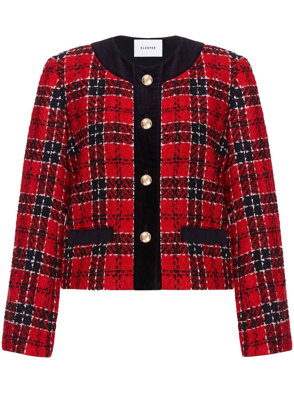 Sleeper Checked Manhattan Tweed Jacket - Red von Sleeper