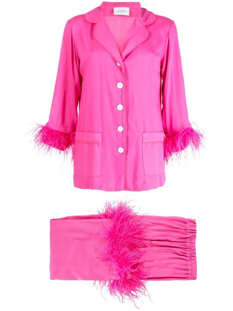 Sleeper Party feather-trim pyjama set - Pink von Sleeper