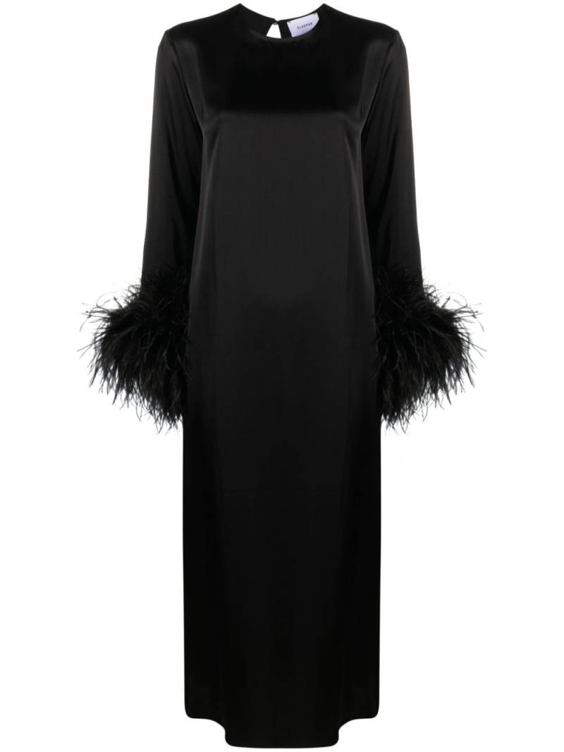 Sleeper Suzi feather-cuffs maxi dress - Black von Sleeper