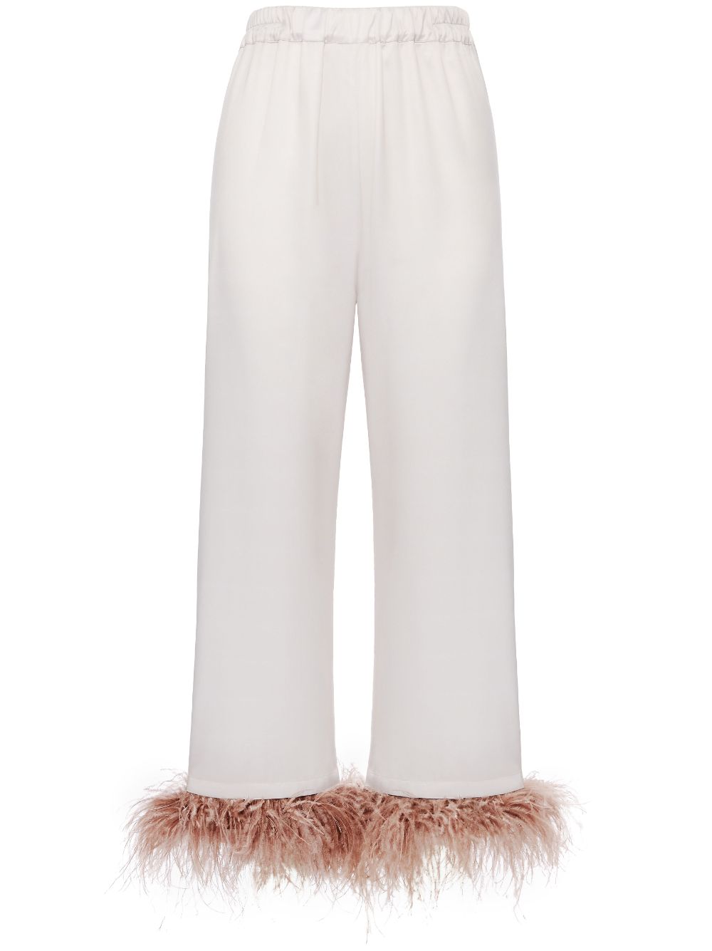 Sleeper feather-trim pyjama trousers - Neutrals von Sleeper