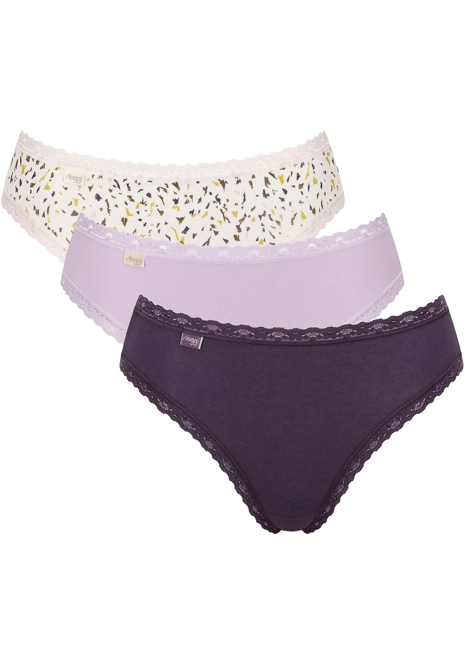 sloggi Jazz-Pants Slips »24/7 Weekend Tai C3P«, (Packung, 3 St., 3er-Pack), mit zarter Spitzeneinfassung von Sloggi