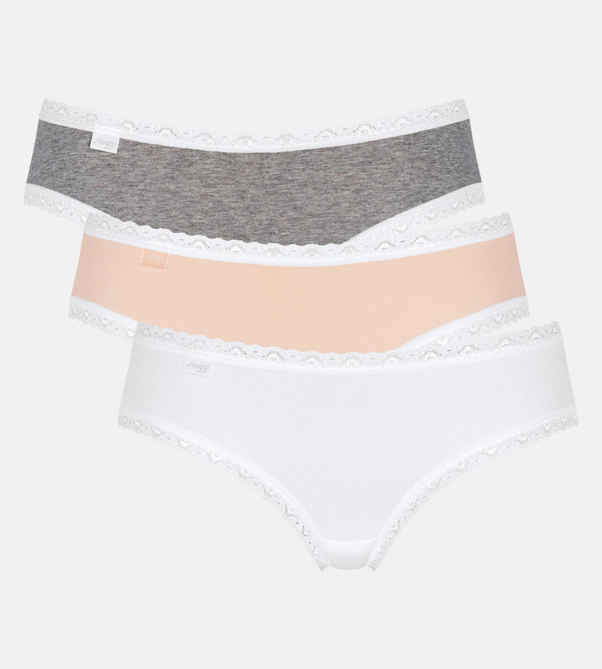 sloggi Panty »24/7 Weekend Hipster C3P«, (Packung, 3 St.), mit zarter Spitzeneinfassung von sloggi