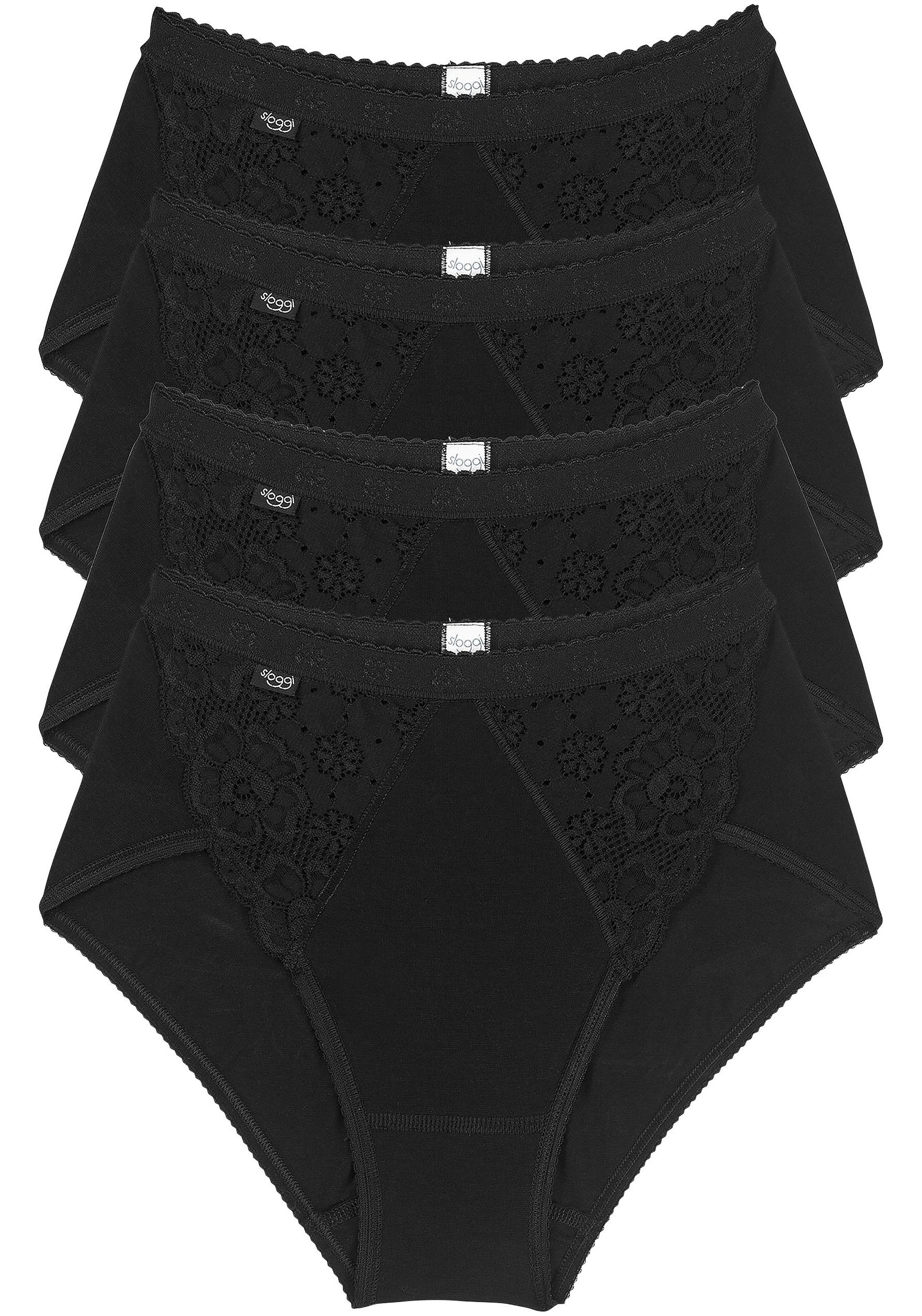 sloggi Slip »Chic Midi 4P«, (4 St., 4er Pack), mit elastischen Spitzeneinsätzen von Sloggi