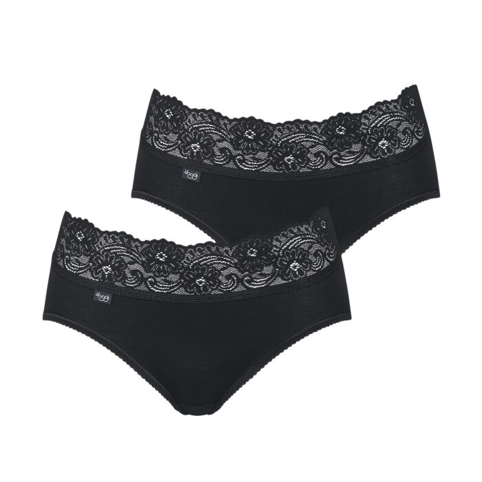 Sloggi Slip Romance Midi Duo-Pack, schwarz, 36 von Sloggi