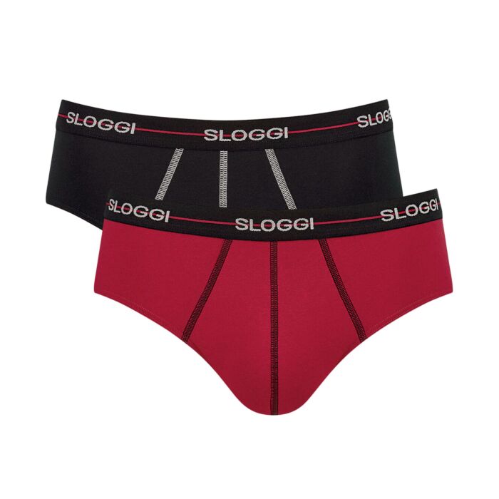 Sloggi Start Midi Slip Duo-Pack, rot-marine, 50 von Sloggi