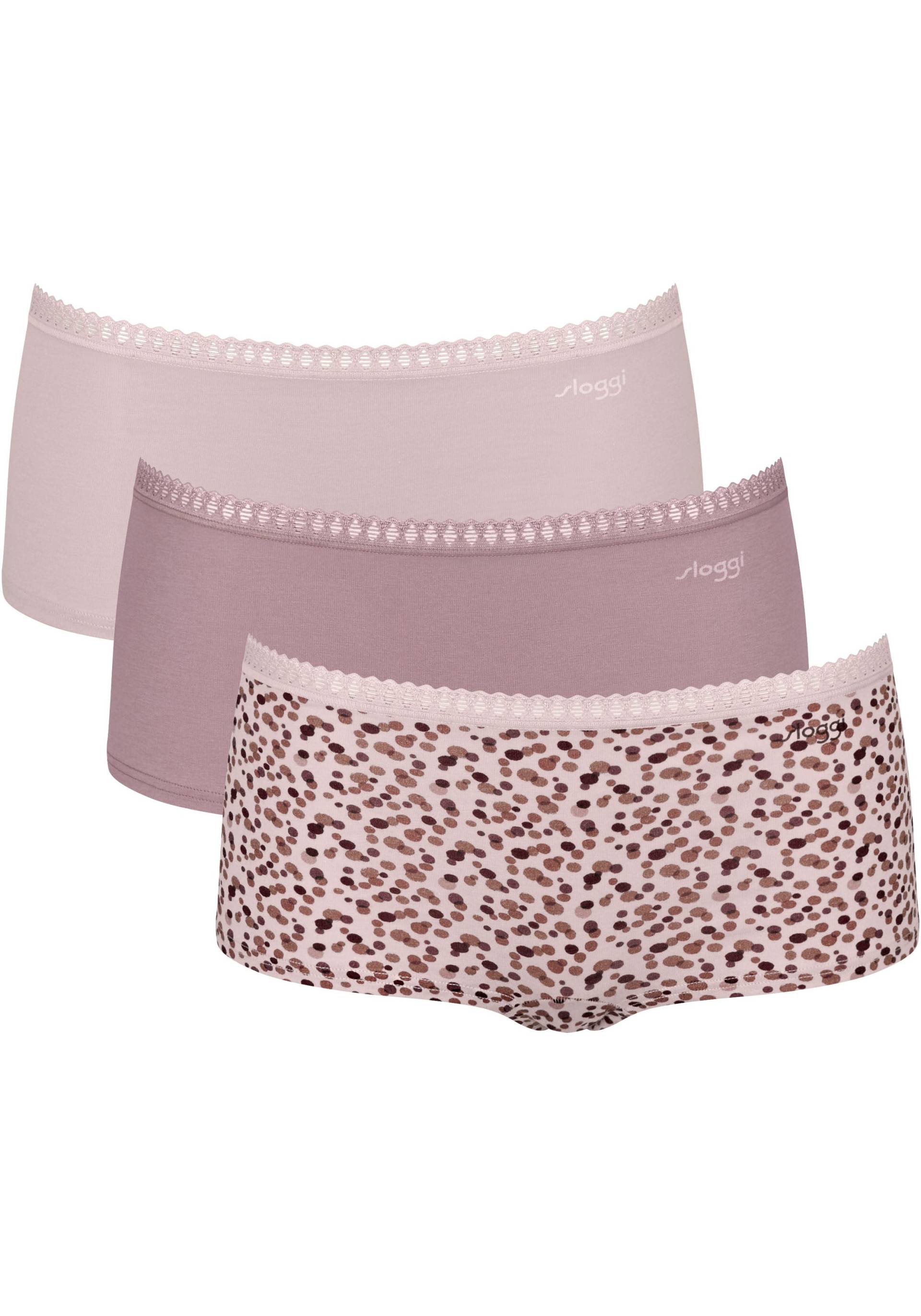 sloggi Panty »GO Crush Short C3P«, (Packung, 3 St.), Spitzendetails von Sloggi