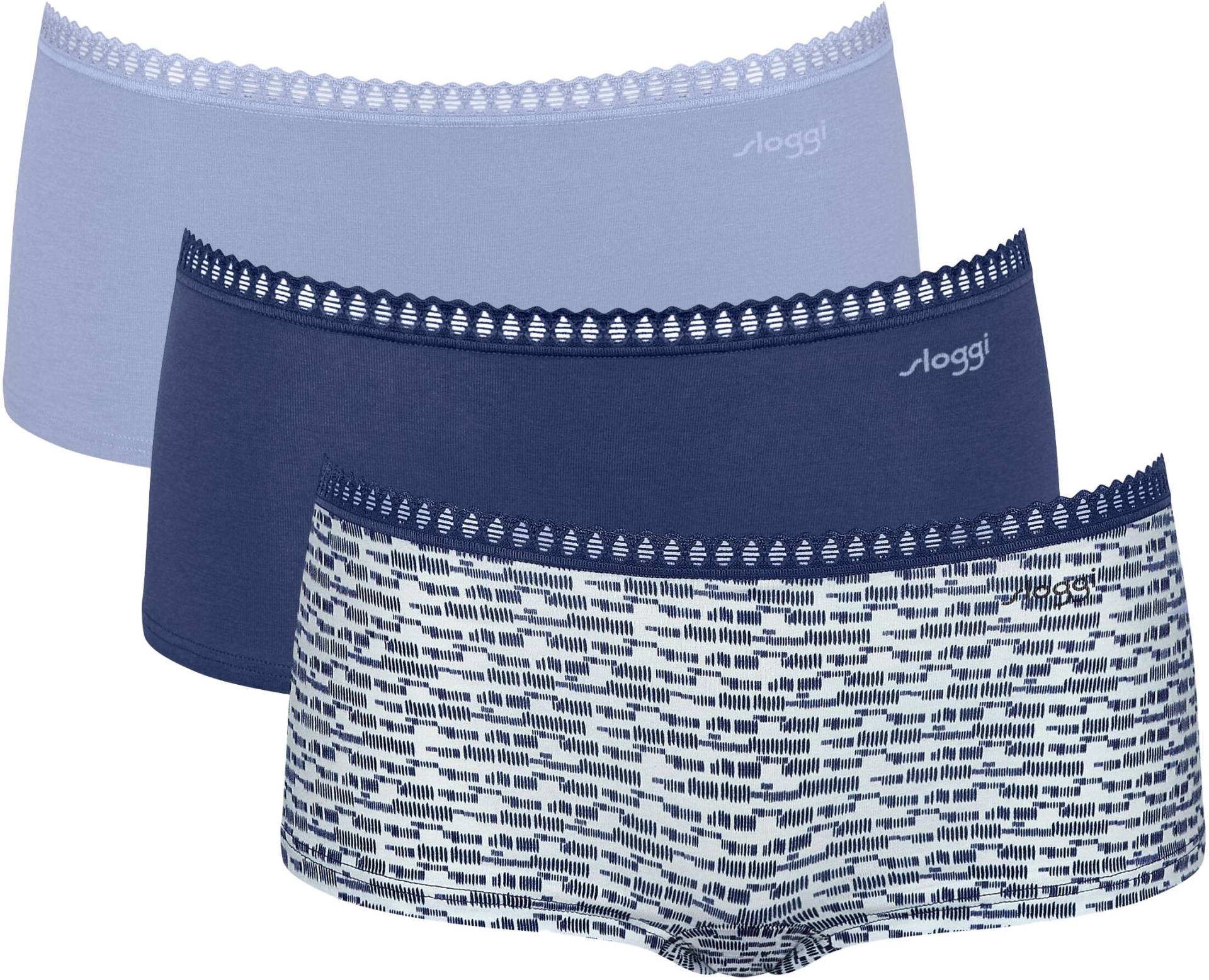 sloggi Panty »GO Crush Short C3P«, (Packung, 3 St.), Spitzendetails von Sloggi