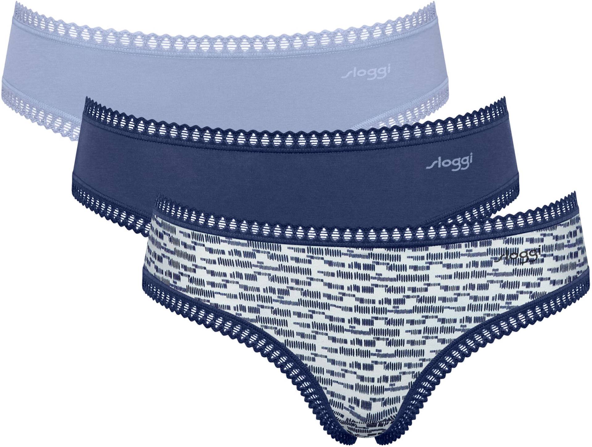 sloggi Slip »GO Crush Hipster C3P«, (Packung, 3 St.), Spitzendetails von Sloggi