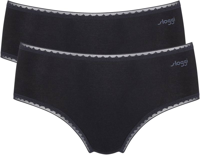 sloggi Slip »GO Midi C2P«, (2er Pack), zarte Spitzendetails von Sloggi