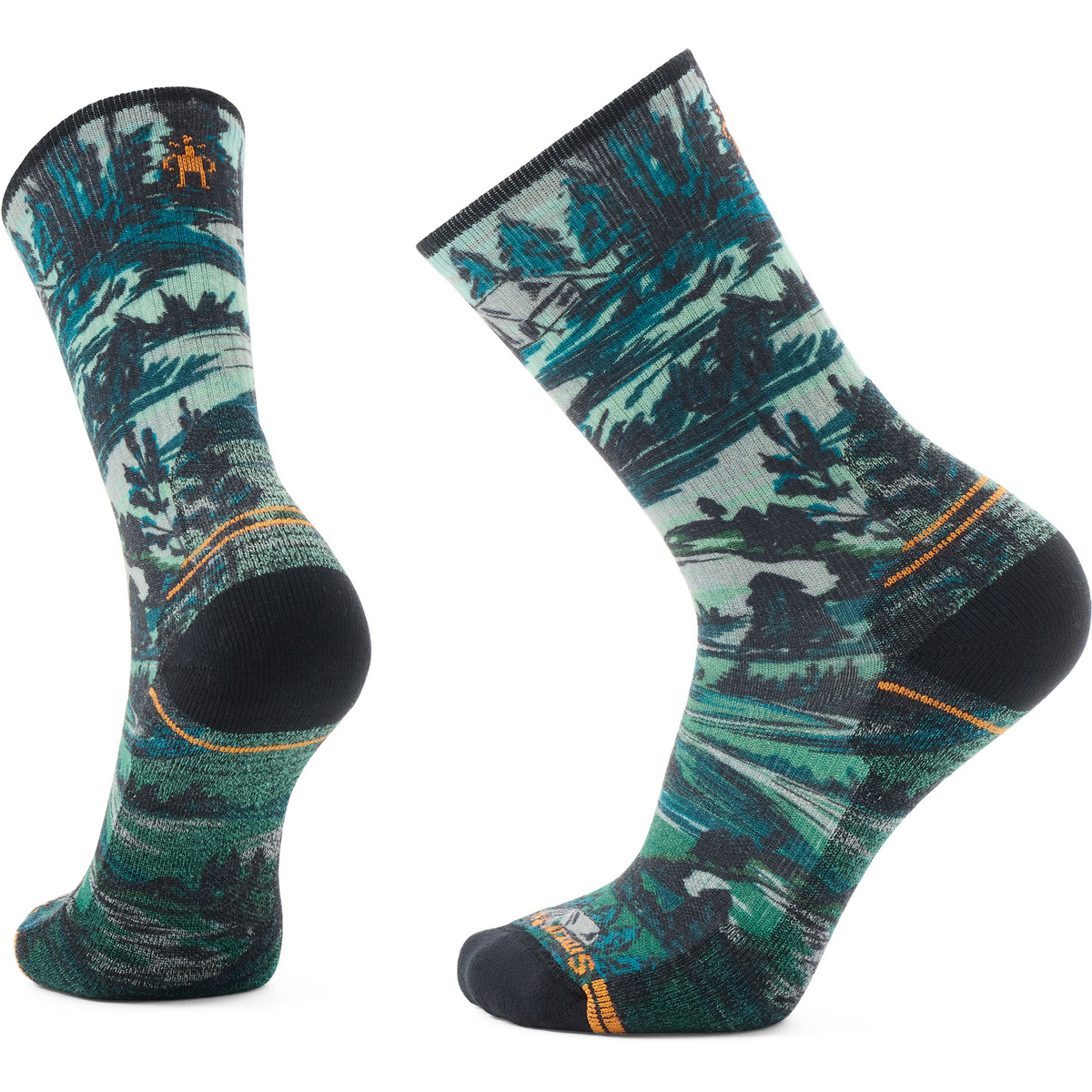 Smartwool Hike Light Campground Print Crew Socken von SmartWool