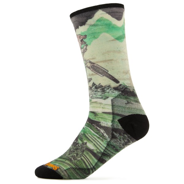 Smartwool - Bike Zero Cushion Wolf Print Crew Socks - Velosocken Gr L;M;XL bunt;oliv von Smartwool