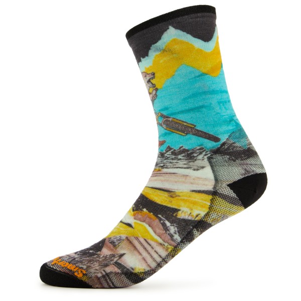 Smartwool - Bike Zero Cushion Wolf Print Crew Socks - Velosocken Gr L bunt von Smartwool