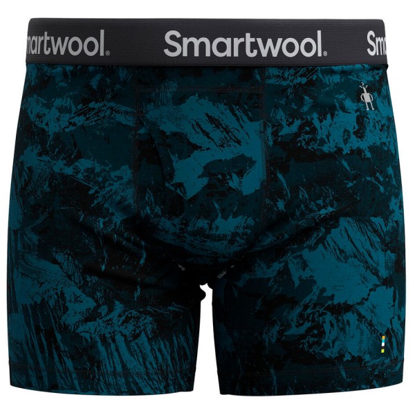 Smartwool - Merino Print Boxer Brief Boxed - Merinounterwäsche Gr L schwarz/blau von Smartwool