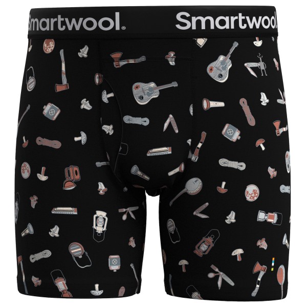 Smartwool - Merino Print Boxer Brief Boxed - Merinounterwäsche Gr L schwarz von Smartwool