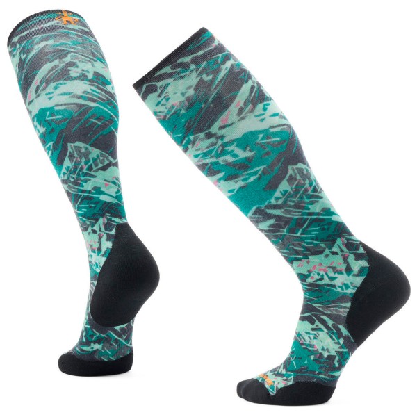 Smartwool - Ski Targeted Cushion Green Slopes Print OTC Socks - Skisocken Gr XL türkis von Smartwool