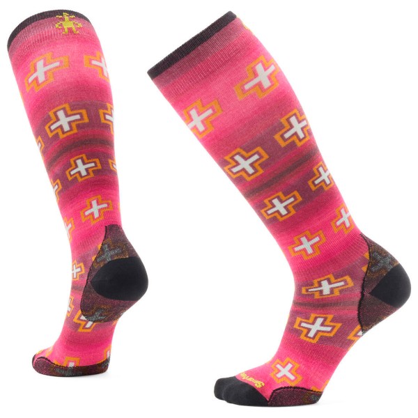 Smartwool - Women's Ski Zero Cush.Paths Crossed PRT OTC Socks - Skisocken Gr M rosa von Smartwool