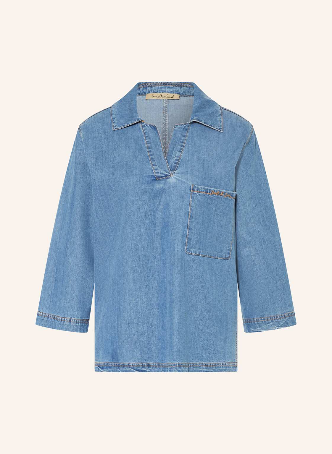 Smith & Soul Bluse In Jeansoptik blau