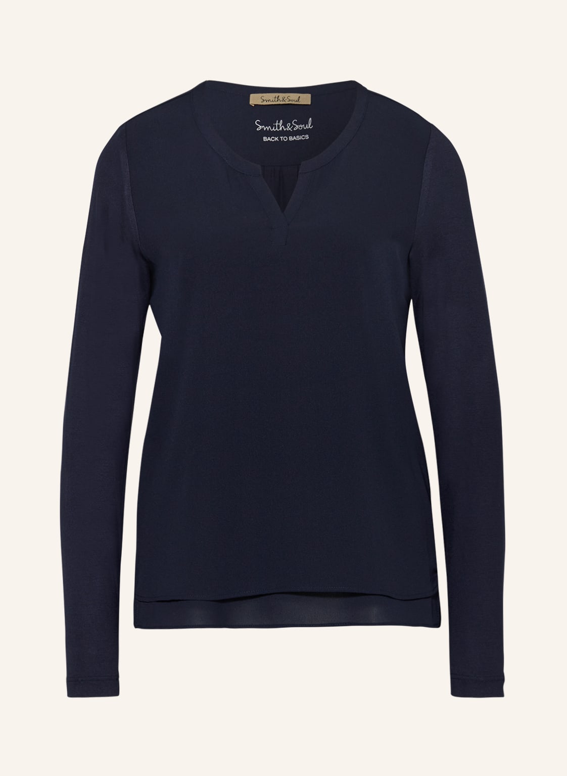 Smith & Soul Blusenshirt Im Materialmix blau Smith & Soul Blusenshirt Im Materialmix blau von Smith & Soul