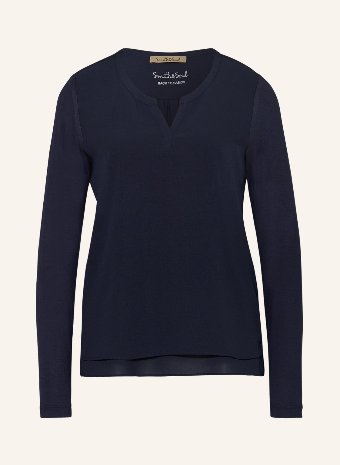 Smith & Soul Blusenshirt Im Materialmix blau von Smith & Soul