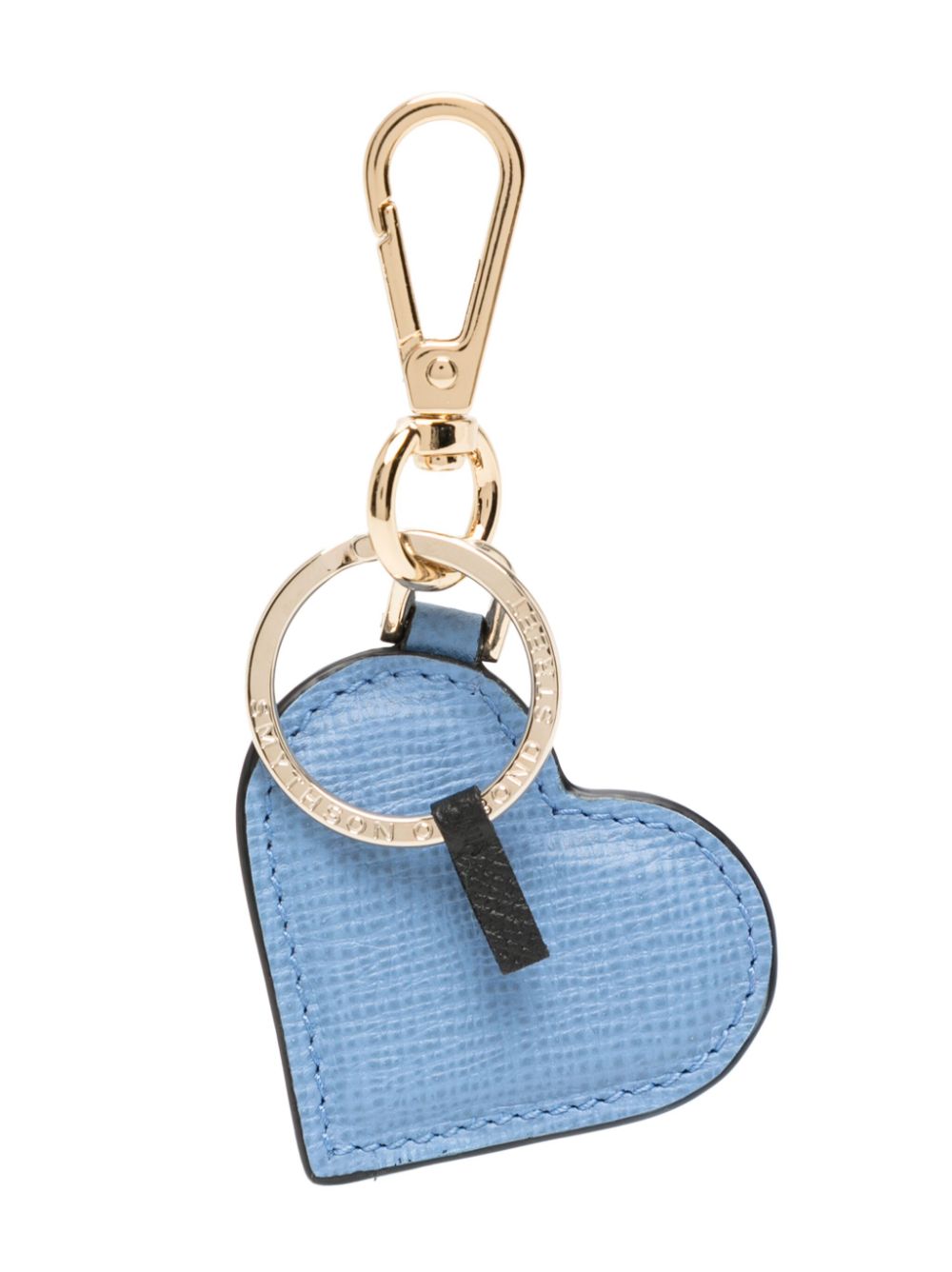 Smythson Heart leather keyring - Blue von Smythson