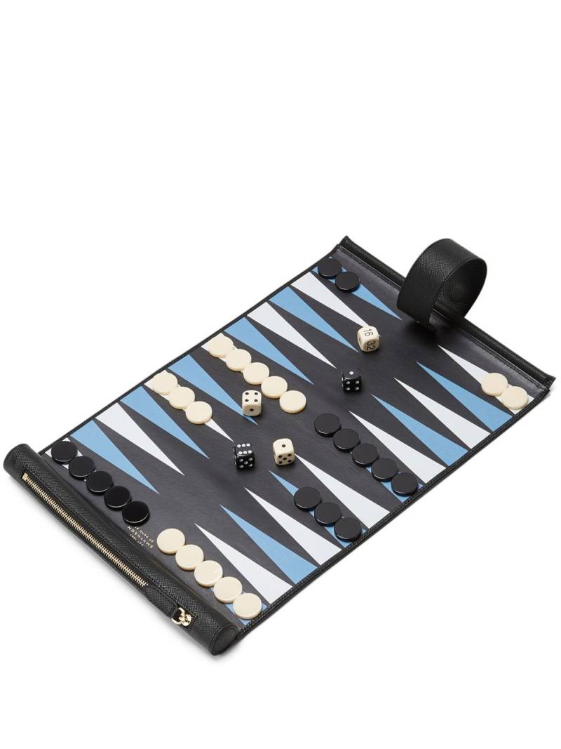 Smythson Panama leather backgammon roll - Black von Smythson