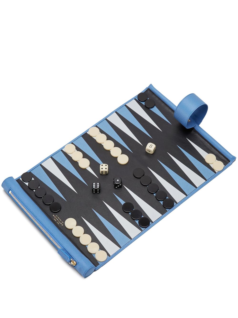 Smythson Panama leather backgammon roll - Blue von Smythson