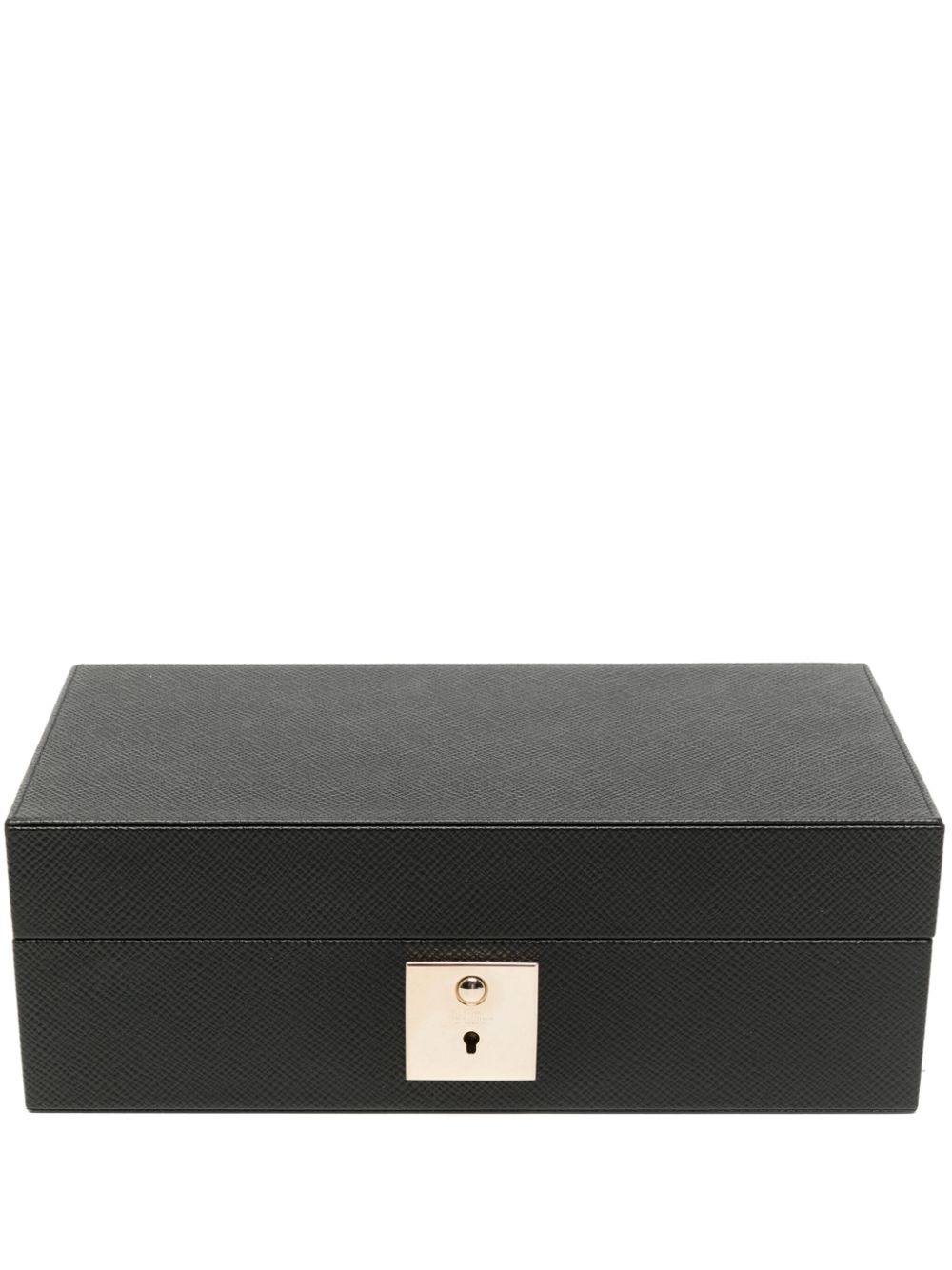 Smythson Panama leather lockable box - Black von Smythson