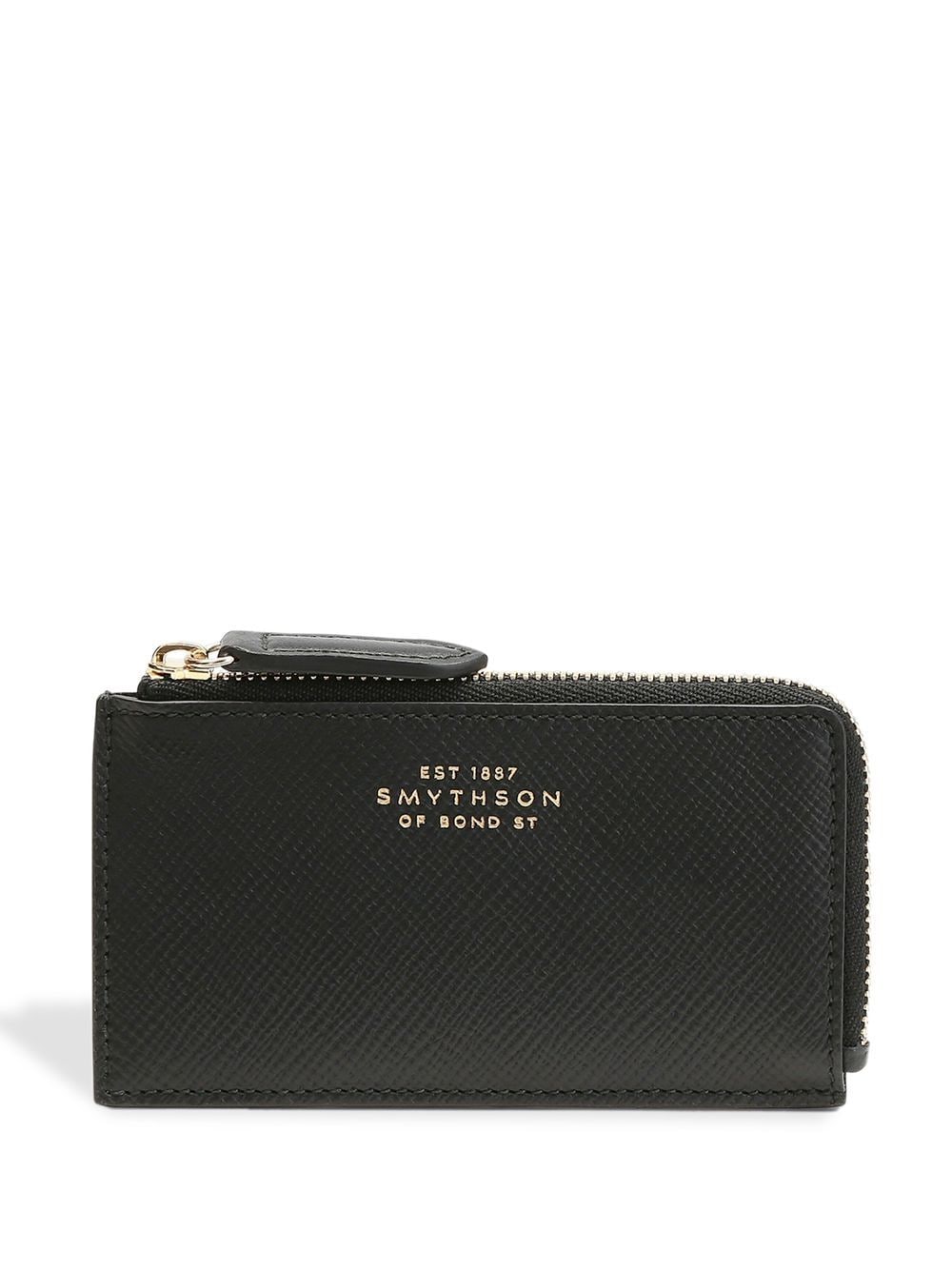 Smythson Panama top-zip coin purse - Black von Smythson