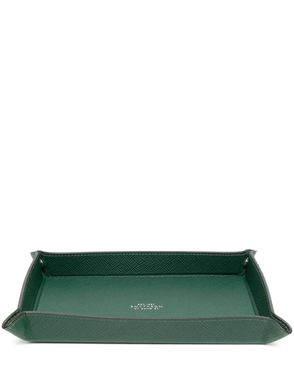 Smythson Rectangular leather trinket tray - Green von Smythson