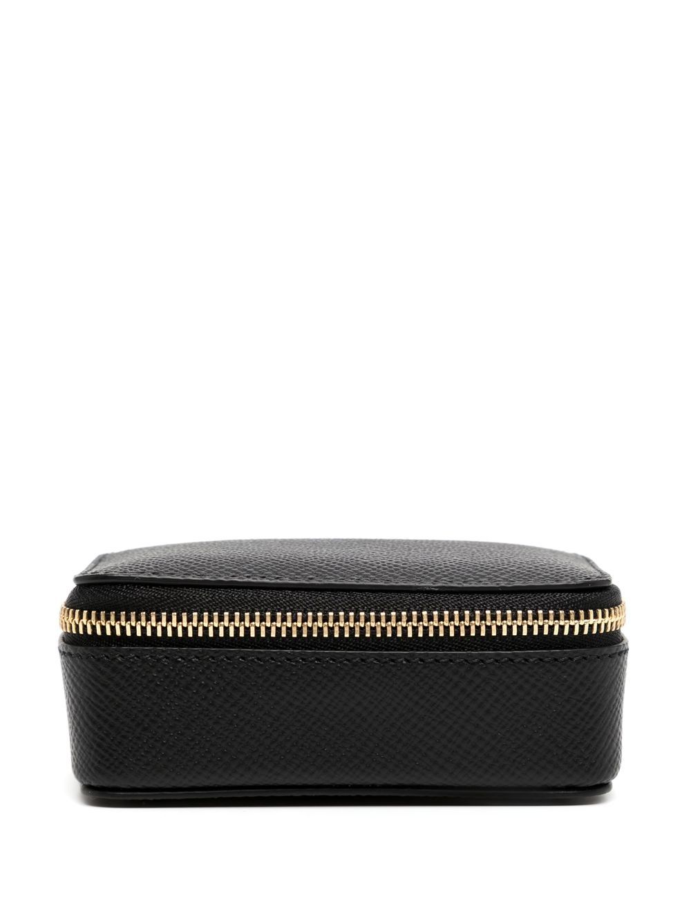 Smythson grained-leather zipped jewellery case - Black von Smythson