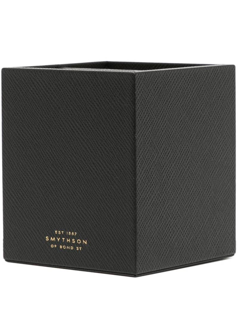 Smythson logo-print leather pencil holder - Black von Smythson