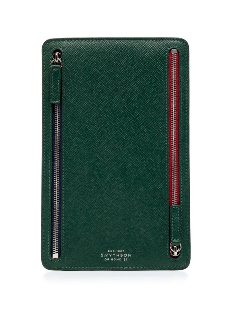 Smythson logo-stamp leather case - Green von Smythson