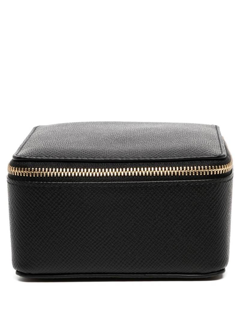 Smythson logo-stamp zip box - Black von Smythson