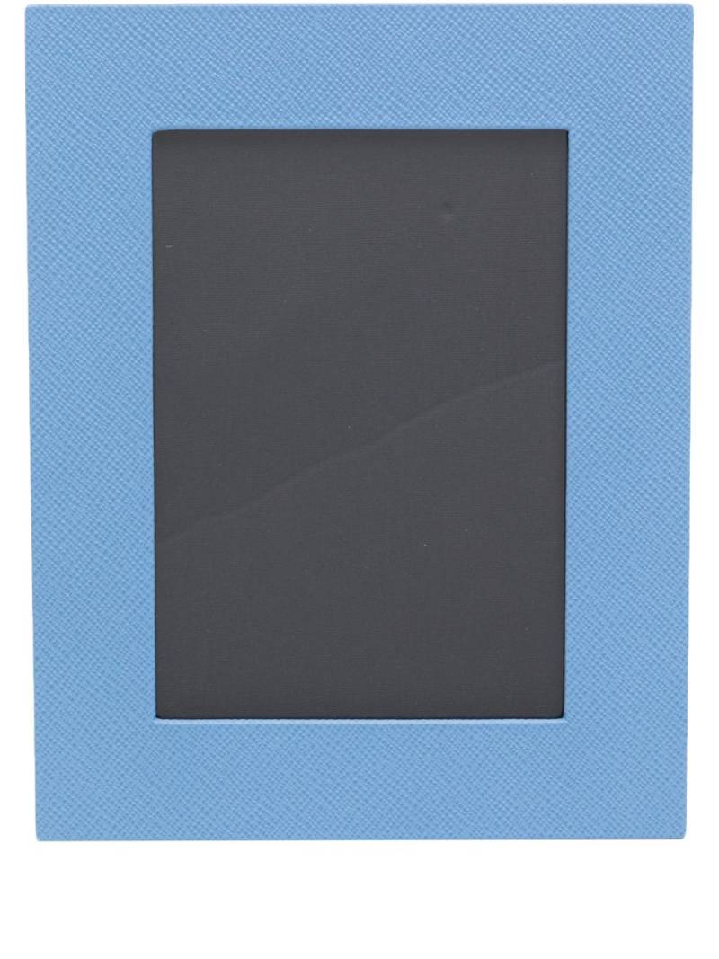 Smythson medium Panama leather photo frame - Blue von Smythson