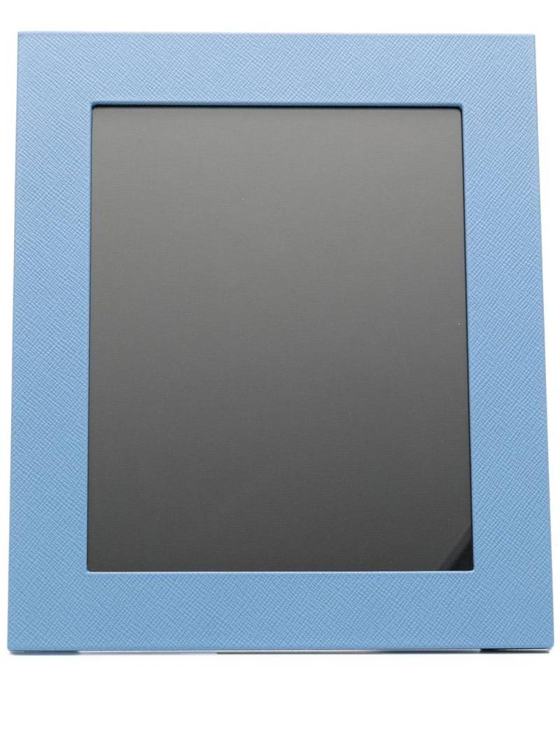 Smythson medium leather photo frame - Blue von Smythson