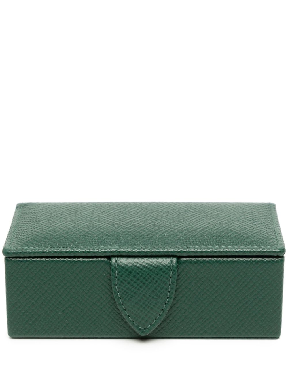 Smythson mini Panama leather cufflink box - Green von Smythson