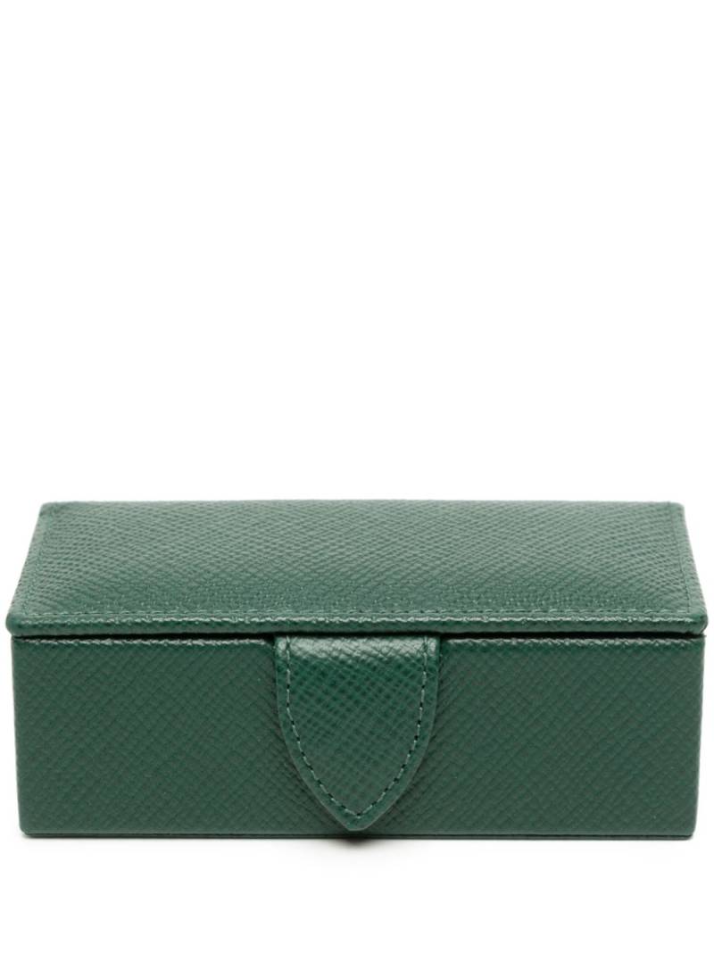 Smythson mini Panama leather cufflink box - Green von Smythson