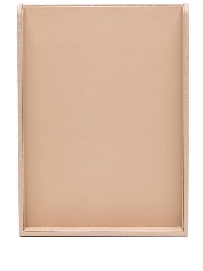 Smythson rectangle-shape leather tray - Neutrals von Smythson