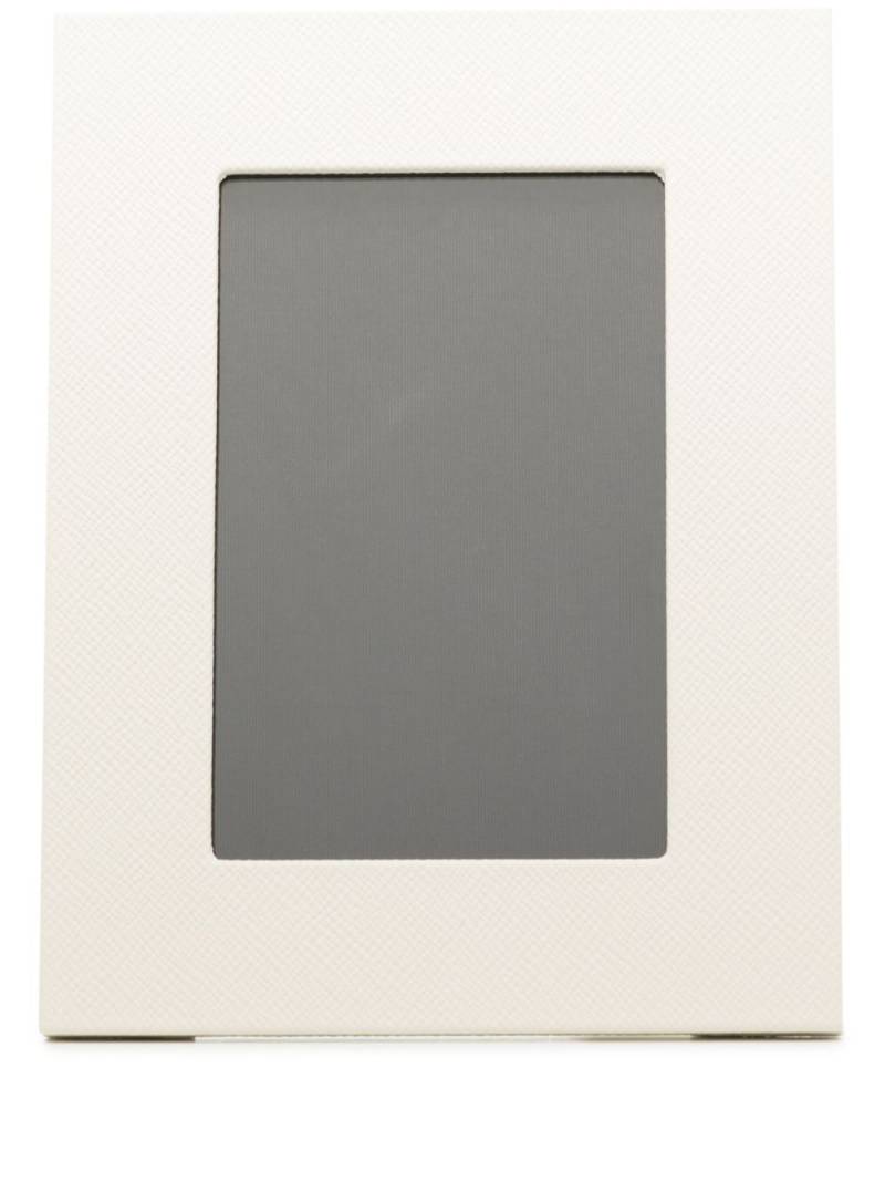 Smythson rectangular leather photo frame - White von Smythson