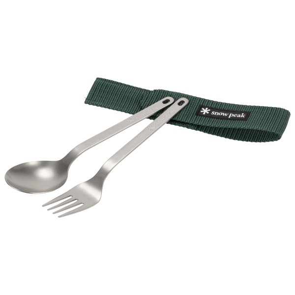 Snow Peak - Titanium Fork & Spoon Set grau von Snow Peak