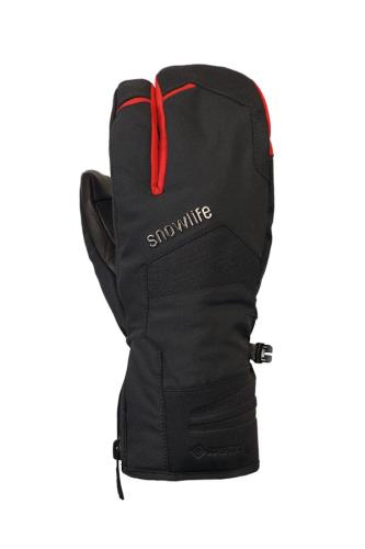 Snowlife Nevada GTX 3 Finger Skihandschuh - black/red (Grösse: ML) von Snowlife