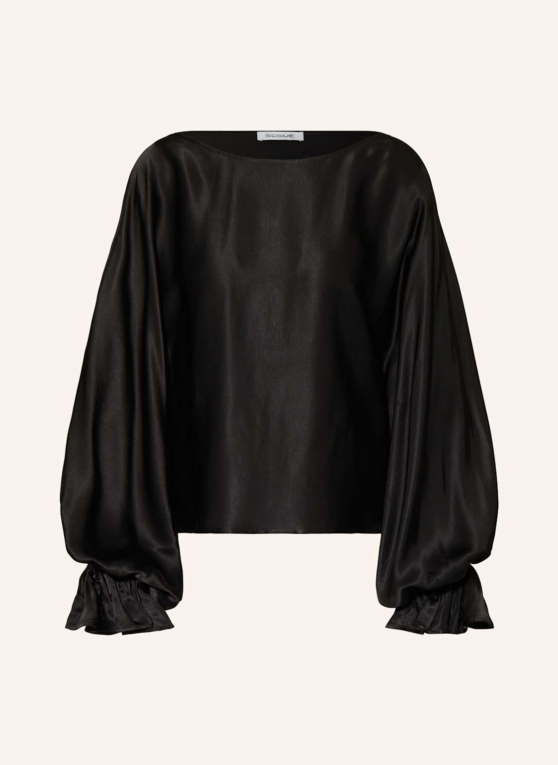 Sosue Blusenshirt Antonia Aus Satin schwarz von SoSUE