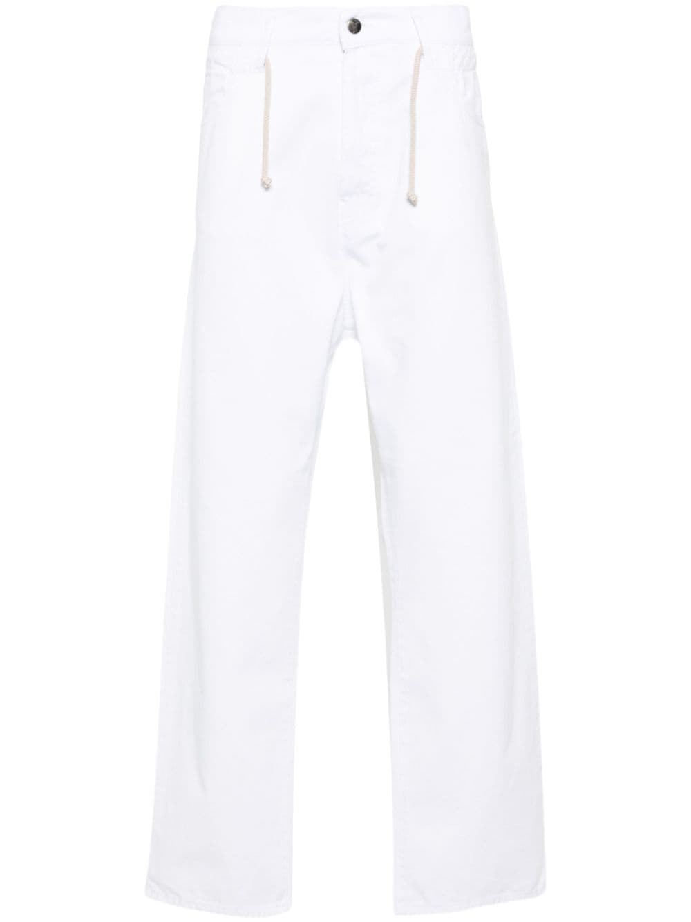 Société Anonyme Giant drop-crotch drawstring trousers - White von Société Anonyme