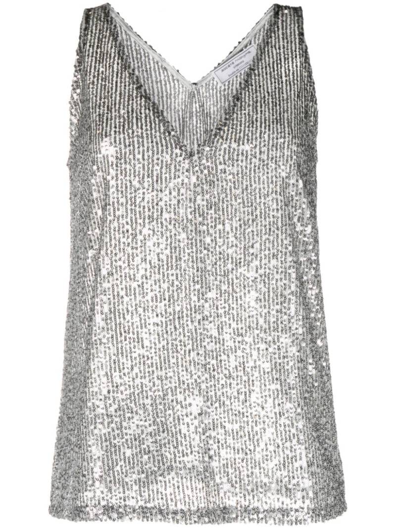 Société Anonyme Selvi sequinned tank top - Silver von Société Anonyme