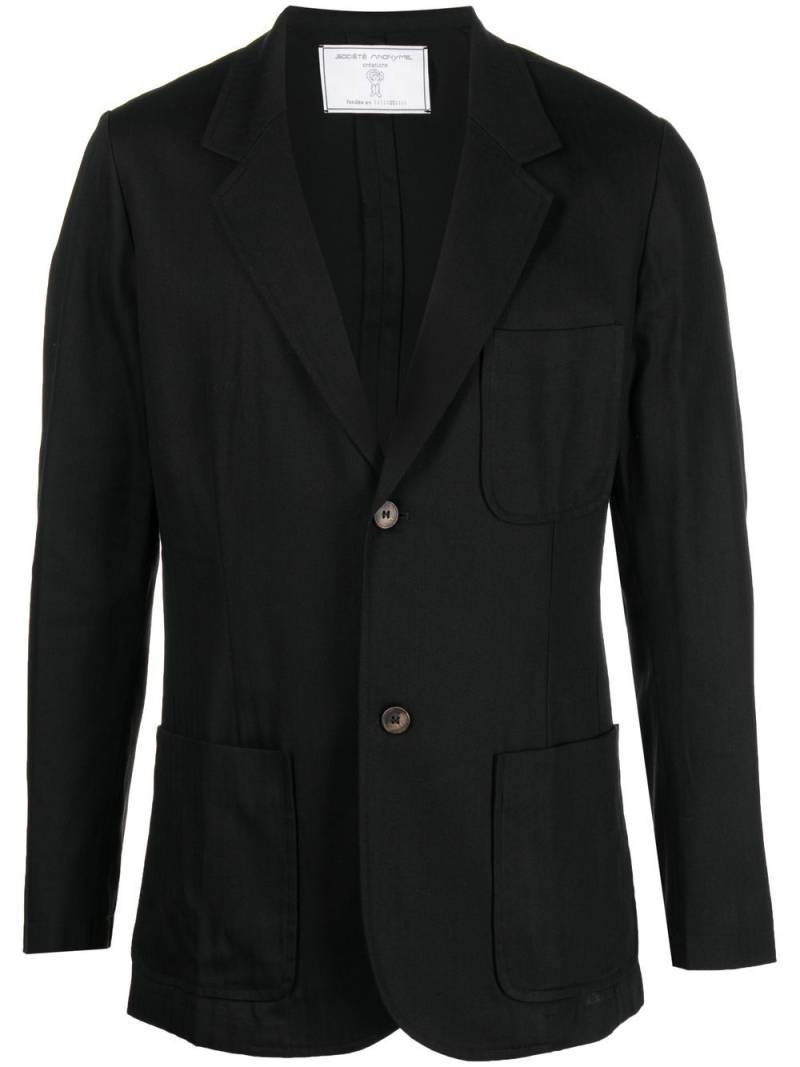 Société Anonyme notched-lapel single-breasted blazer - Black von Société Anonyme