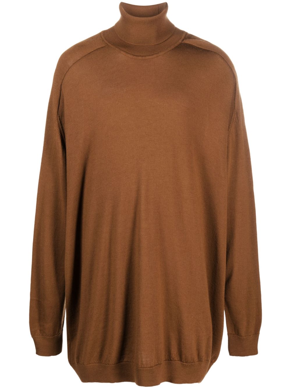 Société Anonyme roll-neck longline wool jumper - Brown von Société Anonyme